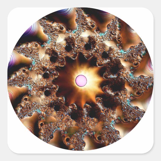 Adesivo Quadrado Muito Manipulado Mandelbrot Fractal (Frente)