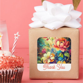 Adesivo Quadrado Muito obrigado.