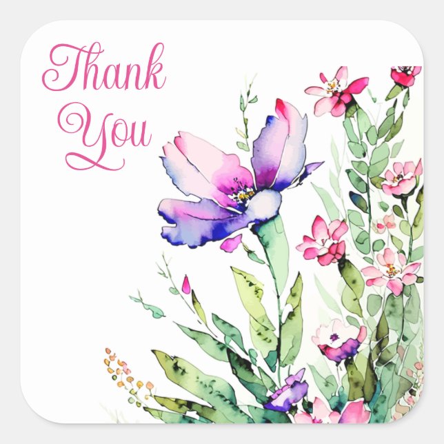 Adesivo Quadrado Muito obrigado. (Frente)