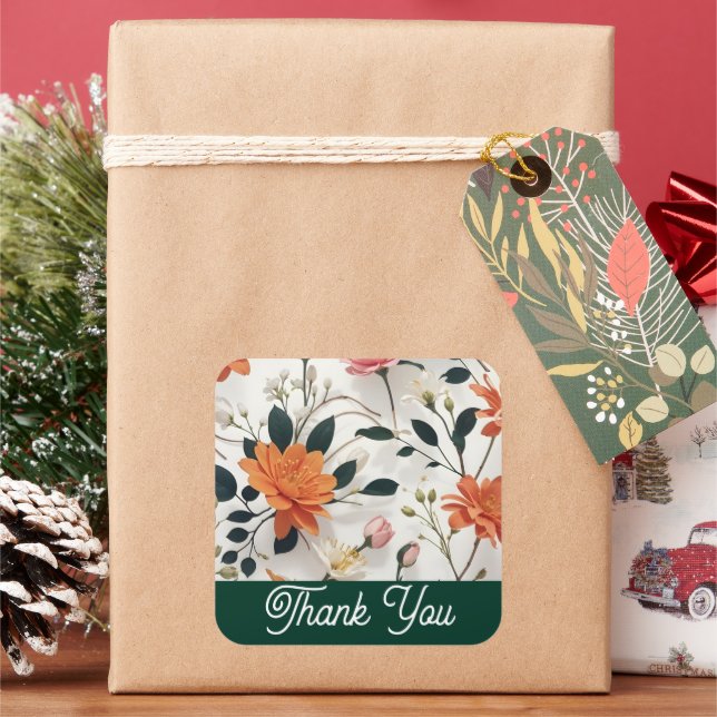 Adesivo Quadrado Muito obrigado. (Feriado)