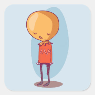 Adesivo Quadrado muito triste personagem de desenho animado emocion