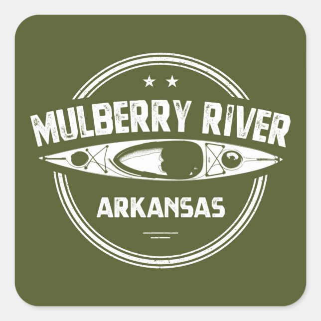 Adesivo Quadrado Mulberry River, Arkansas (Frente)