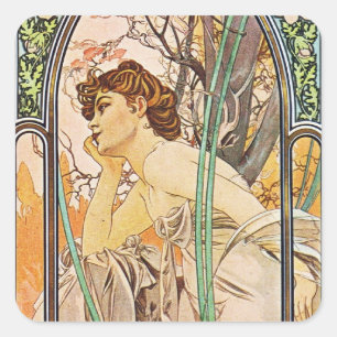 Adesivo Quadrado Mulher à espera