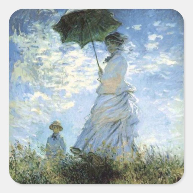 Adesivo Quadrado Mulher com Parasol (Frente)