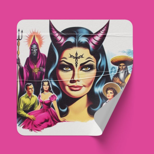 Adesivo Quadrado Mulher Diaba Antiga (Criador carregado)