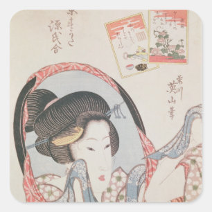 Adesivo Quadrado Mulher do Mirror, publicada no c.1830