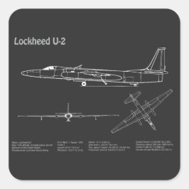 Adesivo Quadrado Mulher Dragão U-2 - Planos de avião em planta PD