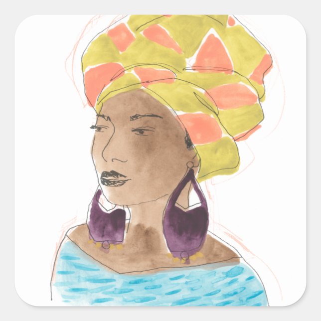 Adesivo Quadrado Mulher Forte e Bonita (Frente)