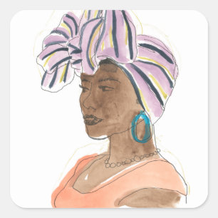 Adesivo Quadrado Mulher Forte e Bonita