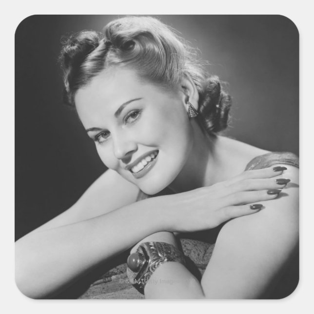 Adesivo Quadrado Mulher Glamorosa (Frente)