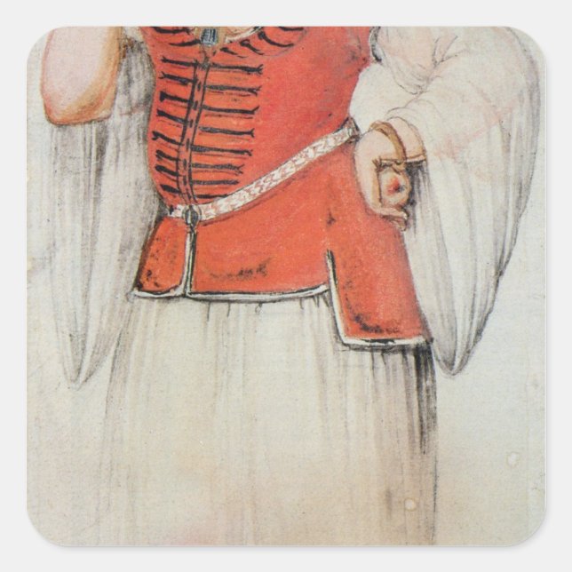 Adesivo Quadrado Mulher grega ou turca (Frente)