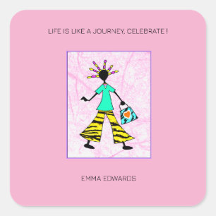 Adesivo Quadrado Mulher inspiradora, tenda e elegante