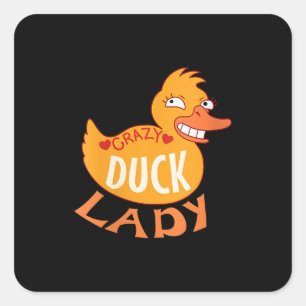 Adesivo Quadrado Mulher Pato Dama Dar Pato E Ducky