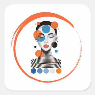 Adesivo Quadrado mulher sonhadora