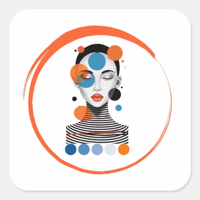 Adesivo Quadrado mulher sonhadora (Frente)