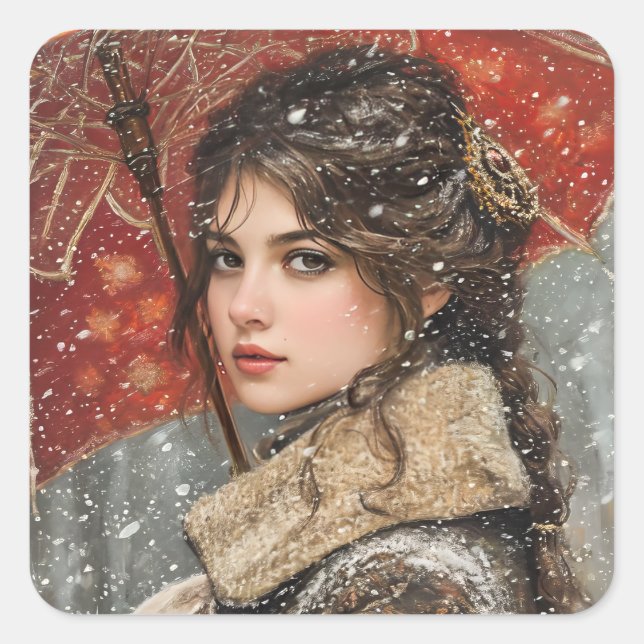 Adesivo Quadrado Mulher Vitoriana (Frente)