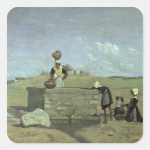 Adesivo Quadrado Mulheres bretãs no Batz próximo bom, c.1842