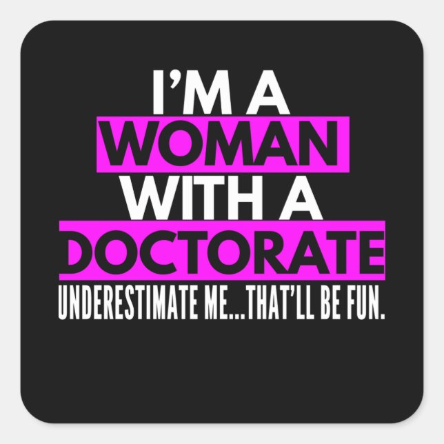 Adesivo Quadrado Mulheres Doutoras Presentes para Mulheres Srta. (Frente)