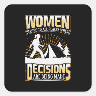 Adesivo Quadrado Mulheres Hiker Pertencem A Todos Os Lugares