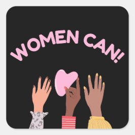 Adesivo Quadrado Mulheres Podem Feminista