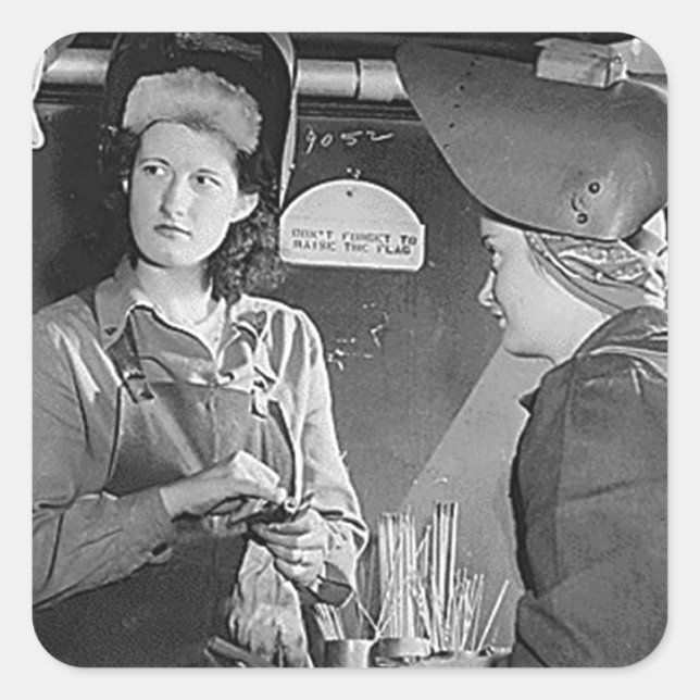 Adesivo Quadrado Mulheres soldadoras (Frente)