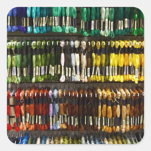 Adesivo Quadrado Multicolor Abstrato Weave (Frente)