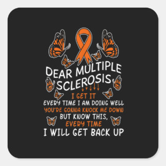 Adesivo Quadrado Multiple Sclerosis Butterfly Ribbon World Ms Day