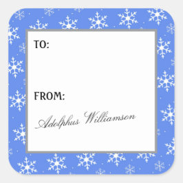 Adesivo Quadrado Multiple Snowflakes Christmas Gift Label