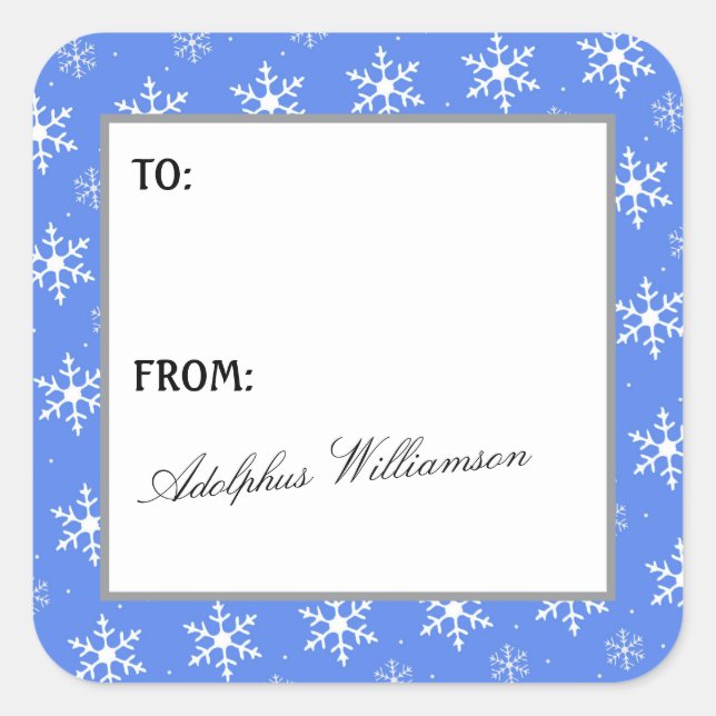 Adesivo Quadrado Multiple Snowflakes Christmas Gift Label (Frente)