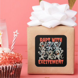 Adesivo Quadrado Múmias Dançantes Engraçadas Raptam com Entusiasmo