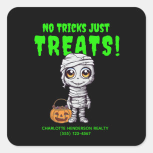 Adesivo Quadrado Mummy Halloween Engraçado