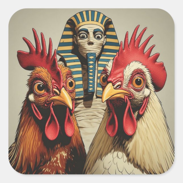 Adesivo Quadrado "Mummy Selfie" Chessy Chicken Selfies (Frente)