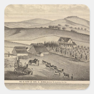 Adesivo Quadrado Munch, residências de Stanley, fazendas