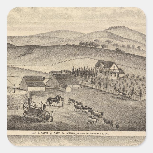 Adesivo Quadrado Munch, Residências Stanley, fazendas (Frente)