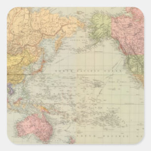 Adesivo Quadrado Mundo composto na projeção de Mercator