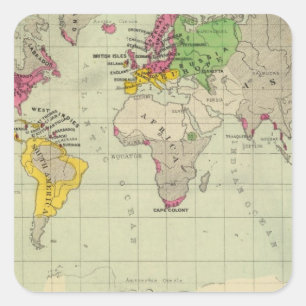 Adesivo Quadrado Mundo, missões de Moravia