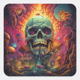 Adesivo Quadrado Mundo surreal