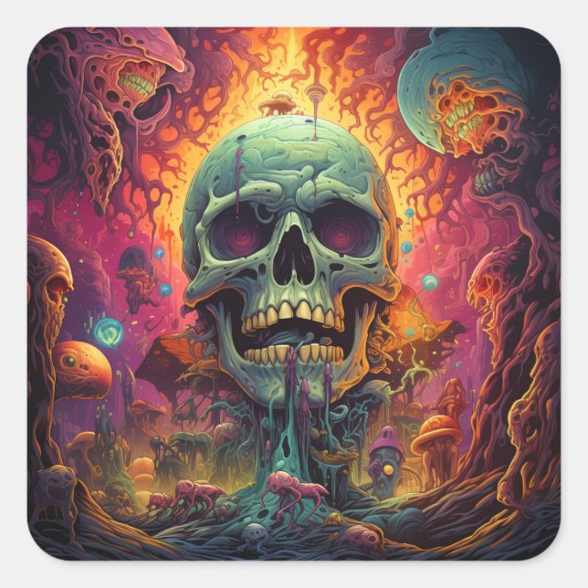 Adesivo Quadrado Mundo surreal (Frente)