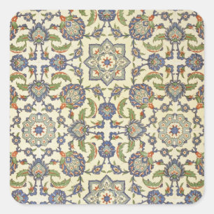 Adesivo Quadrado Mure azulejos de Qasr Rodouan, 'da arte árabe com