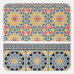 Adesivo Quadrado Mure azulejos do mihrab da mesquita de Cheykh