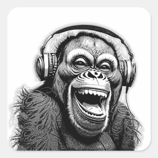 Adesivo Quadrado Music Ape (Frente)