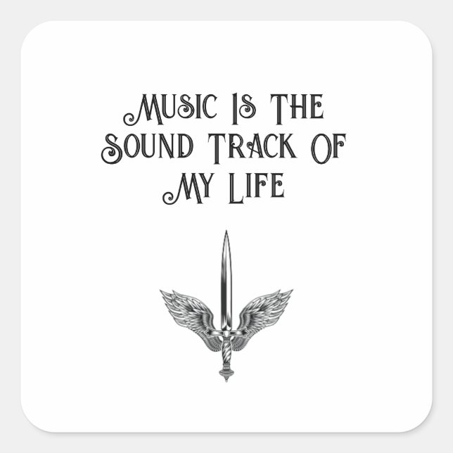 Adesivo Quadrado Music Is The Soundtrack Of My Life  (Frente)
