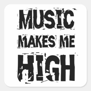 Adesivo Quadrado Music me makes alto