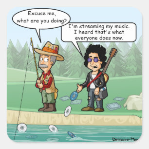 Adesivo Quadrado Music Streaming Engraçado Pun 20 Stickers Quadrado