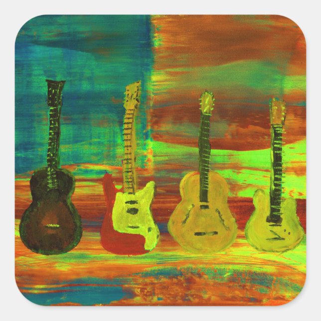 Adesivo Quadrado Música americana (Frente)