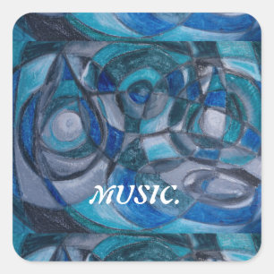 ADESIVO QUADRADO MÚSICA DE ARTE POR PARTE DO ARTISTA PAULA REILLY.