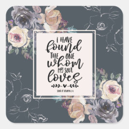 Adesivo Quadrado Música de Salomão 3:4 Encontrei o One Floral