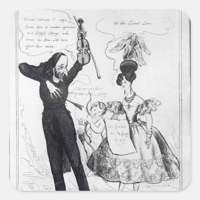 Adesivo Quadrado Música e Amor ou Dois Artistas (Frente)