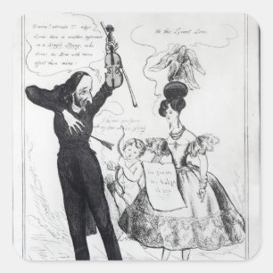 Adesivo Quadrado Música e amor ou dois executores rivais