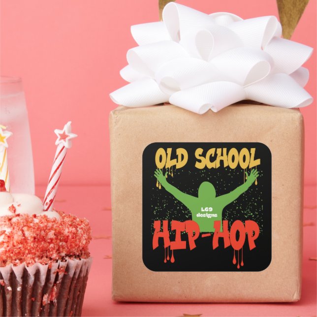 Adesivo Quadrado Música engraçada HIP HOP HIP da VELHA ESCOLA (Festa)